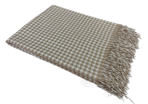 Плед Марокко с бахромой Влади, белый-бежевый, Chanel