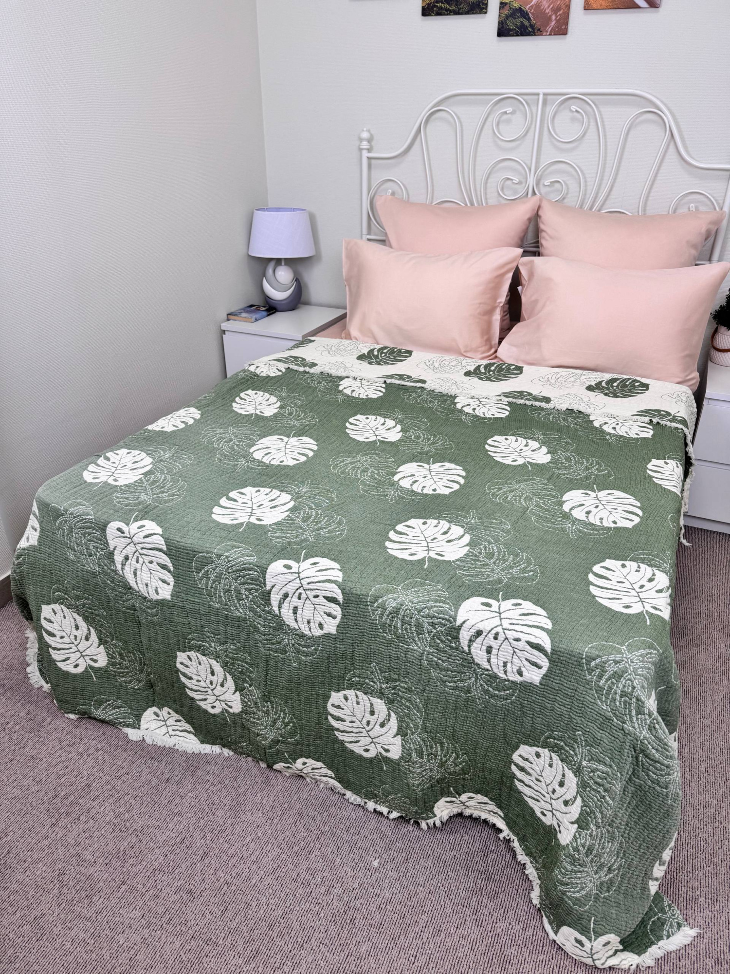 Покрывало хлопковое 30..630 7Я, 3010630, зеленый