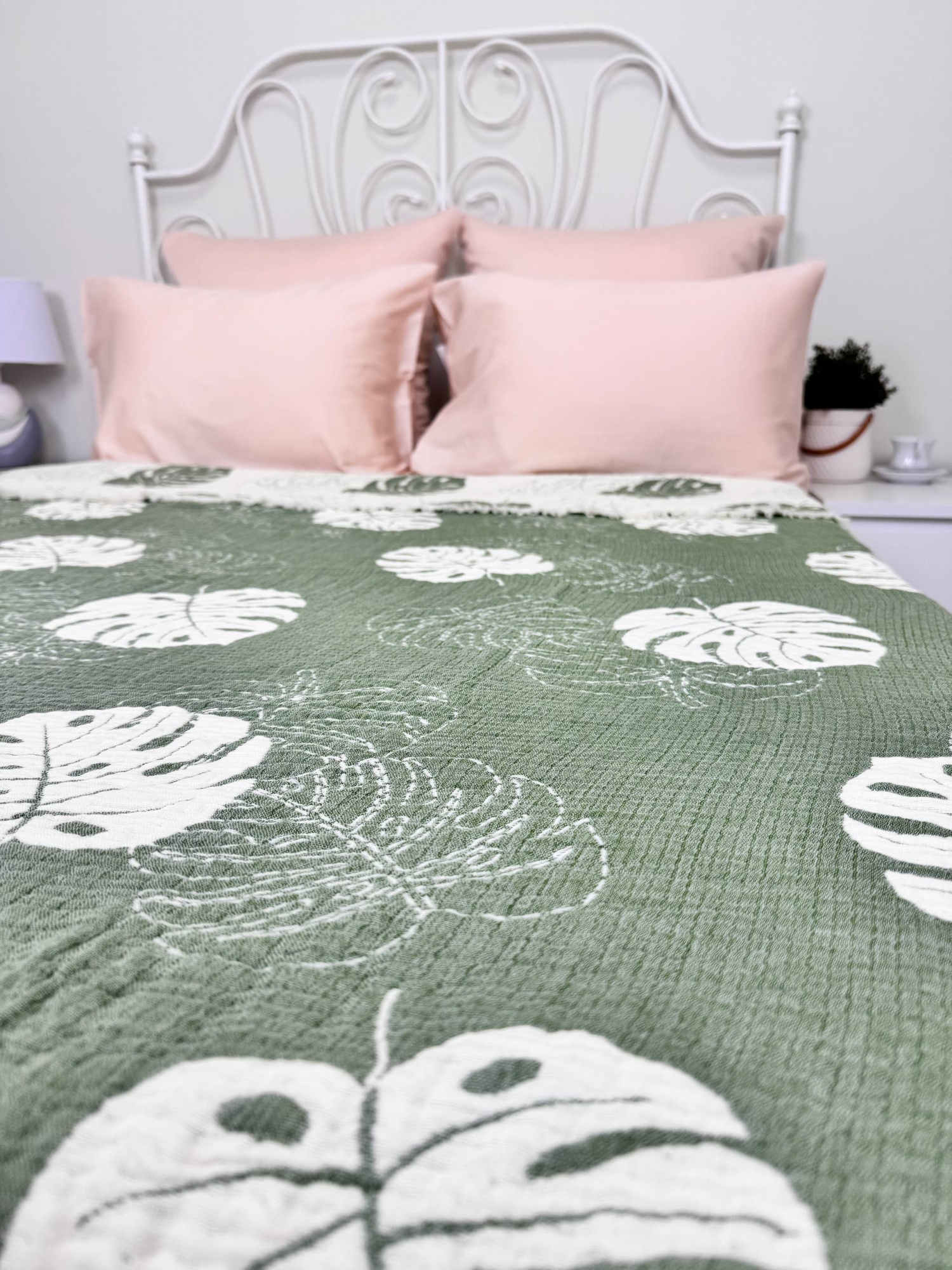 Покрывало хлопковое 30..630 7Я, 3010630, зеленый