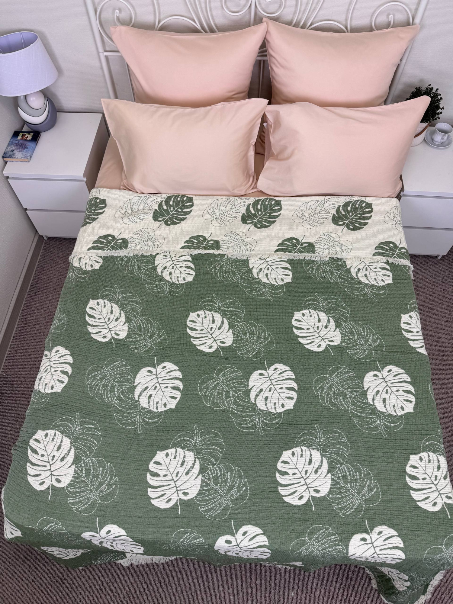 Покрывало хлопковое 30..630 7Я, 3010630, зеленый